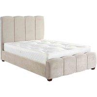 DS Living Chloe Panel Luxury Crushed Velvet Upholstered Bed Frame Small Double 4ft Kensington Silver