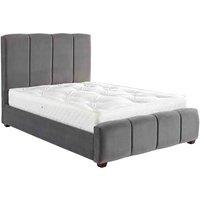 DS Living Chloe Panel Luxury Crushed Velvet Upholstered Bed Frame Small Double 4ft Steel Grey