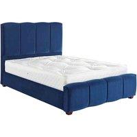 DS Living Chloe Panel Luxury Crushed Velvet Upholstered Bed Frame Double 4ft6 Marine Blue