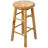 Chef Vida Solid Pine Bar Stool Revolving Seat Kitchen Dining Chair, Brown