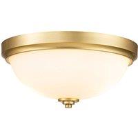 Feiss Malibu 2 Light Flush Mount - Brushed Brass
