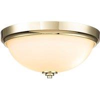 Feiss Malibu 2 Light Flush Mount - Polished Brass