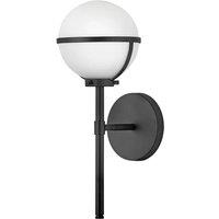 Hinkley Hollis 1 Light Black Opal Glass Wall Light, Black