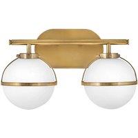Hinkley Hollis 2 Light Heritage Brass Opal Glass Wall Light