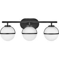 Hinkley Hollis 3 Light Black Opal Glass Wall Light, Black