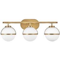 Hinkley Hollis 3 Light Heritage Brass Opal Glass Wall Light