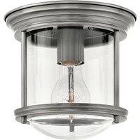Hinkley Hadrian 1 Light Clear Glass Flush Mount - Antique Nickel