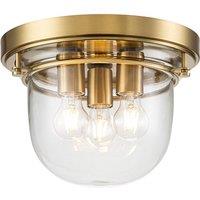 Quoizel Whistling 3 Light Flush Mount - Brushed Brass