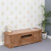 IH Design Carved Mango Wood Tv Cabinet, Brown
