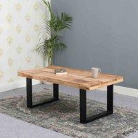 IH Design Merlin Solid Wood & Metal Coffee Table, Brown