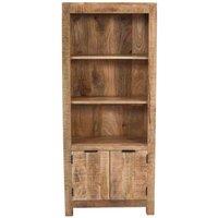 IH Design Merlin Solid Wood Bookcase With Doors, Brown
