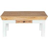 IH Design Bianco Coffee Table With Drawer Solid Mango Wood, Brown
