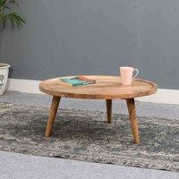 IH Design Marlow Solid Mango Wood Light Coffee Table, Brown