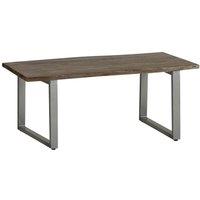 IH Design Grey Essential Live Edge Wood & Metal Coffee Table, Brown