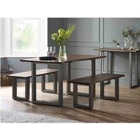 IH Design Grey Essential Live Edge Medium Sized Dining Table 1.5M, Brown