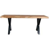 IH Design Live Edge Wood Dining Bench, Brown