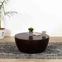 IH Design Natural Solid Dark Wood Coffee Table, Brown