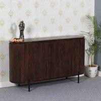 IH Design Luxor Mango Wood Sideboard With Marble Top & Metal Legs, Brown