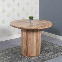 IH Design York Natural Solid Wood Round Dining Table, Brown