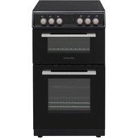 Montpellier 50cm Ceramic, Double Oven with Fan - Black, Black