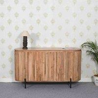 IH Design York Solid Wood Sideboard With Metal Legs, Brown