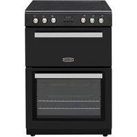 Montpellier 60cm Mini Range Cooker, Ceramic Top, Double Overn, LED Timer - Black, Black