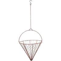 Ivyline Outdoor Hanging Wired Netted Cone Bronze H40cm D30cm, Brown