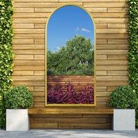 MirrorOutlet The Arcus - Gold Metal Framed Arched Leaner/Wall Garden Mirror 55'' X 27.5'' (140CM X 70CM), Gold