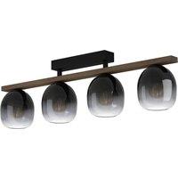 Eglo Cl/4 E27 Bl/Wood/Bl-Grey-Transp.'Filago', Black