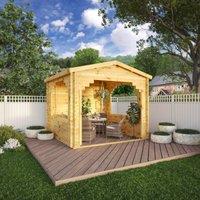 Mercia 3m x 3m 28mm Wall Log Gazebo