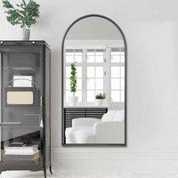 Mirroroutlet Arcus - Black Framed Arched Leaner Wall Mirror 71inch X 35inch 180Cm X 90Cm , Black