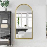 Mirroroutlet Arcus - Gold Framed Arched Leaner Wall Mirror 71inch X 35inch 180Cm X 90Cm , Gold
