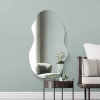 Mirroroutlet Lacuna - Frameless Pond Wall Mirror 47inch X 21inch 120Cm X 54Cm , Black