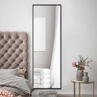 Mirroroutlet Artus - Black Aluminium Edged Wall Leaner Mirror 47inch X 16inch 120Cm X 40Cm , Black