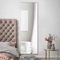 Mirroroutlet Artus - Silver Aluminium Edged Wall Leaner Mirror 47inch X 16inch 120Cm X 40Cm , Silver