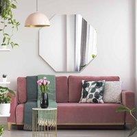 Mirroroutlet Octa - All Glass Modern Bevelled Octagonal Wall Mirror 31inch X 31inch 80X80Cm , Black