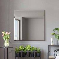 Mirroroutlet Moderni - All Glass Modern Bevelled Square Wall Mirror 35inch X 35inch 90X90Cm , Black