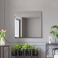Mirroroutlet Moderni - All Glass Modern Bevelled Square Wall Mirror 27inch X 27inch 70X70Cm , Black