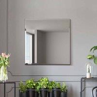 Mirroroutlet Moderni - All Glass Modern Bevelled Square Wall Mirror 24inch X 24inch 60X60Cm , Black