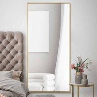 Mirroroutlet Artus - Gold Aluminium Edged Wall Leaner Mirror 68inch X 33inch 174Cm X 85Cm , Gold