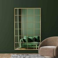 Mirroroutlet Fenestra - Gold Modern Window Leaner Wall Mirror 69inch X 43inch 174Cm X 110Cm , Gold