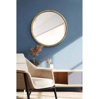 Mirroroutlet Naturalis - Solid Oak Round Deep Dish Framed Mirror 31inch X 31inch 80Cm X 80Cm , Brown