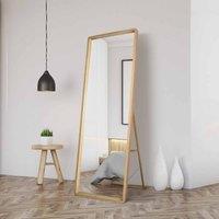Mirroroutlet Naturalis - Solid Oak Rounded Corner Cheval Mirror 67inch X 23inch 170Cm X 58Cm Scandinavian 'scandi' Inspired., Brown