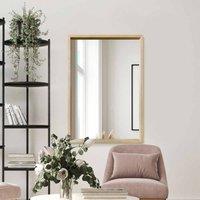 Mirroroutlet Naturalis - Solid Oak Rounded Corner Wall Mirror 39inch X 27.5inch 100Cm X 70Cm Scandinavian 'scandi' Inspired., Brown