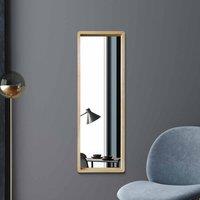 Mirroroutlet Naturalis - Solid Oak Rounded Corner Leaner Wall Mirror 47inch X 15.7inch 120Cm X 40Cm Scandinavian 'scandi' Inspired., Brown