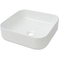 vidaXL Basin Square Ceramic White 39x39x13.5 cm, White