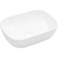 vidaXL Ceramic Large Rectangular Wash Basin - White, White