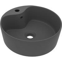 vidaXL Luxury Wash Basin with Overflow Matt Dark Grey 36x13 cm Ceramic, Grey