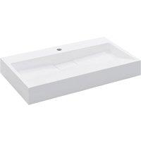 vidaXL Wash Basin 80x46x11 cm Mineral Cast/Marble Cast White, White