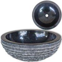 vidaXL Marble Basin - Black, Black